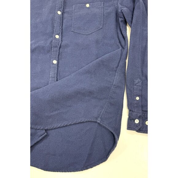 Norse Projects Shirt Mens Size Large Navy Long Sleeve Osvald Brushed Flannel - Picture 4 of 11